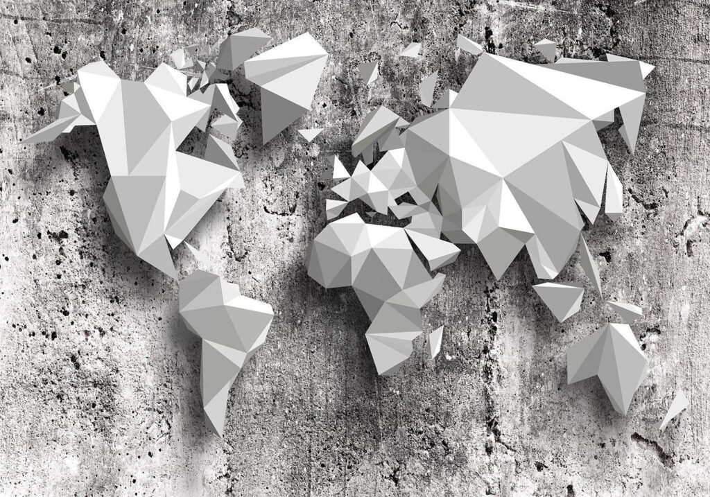 Fotobehang - World Map: Origami