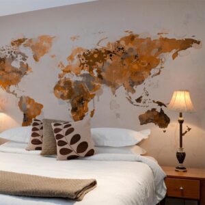 Fotobehang - World in brown shades