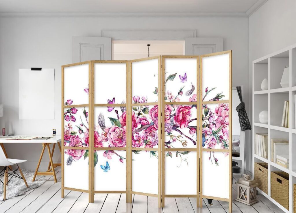 Japans kamerscherm - Style: Flowers and Butterflies II