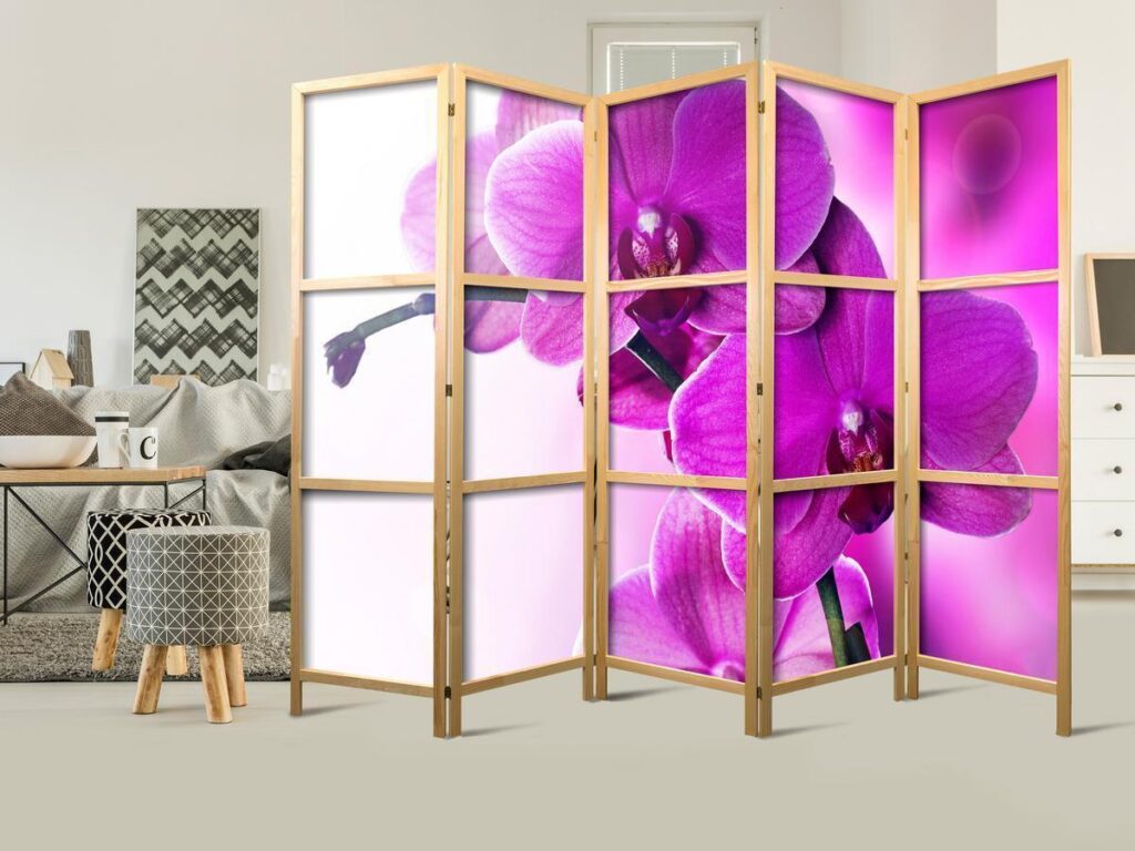 Japans kamerscherm - Violet Orchids II
