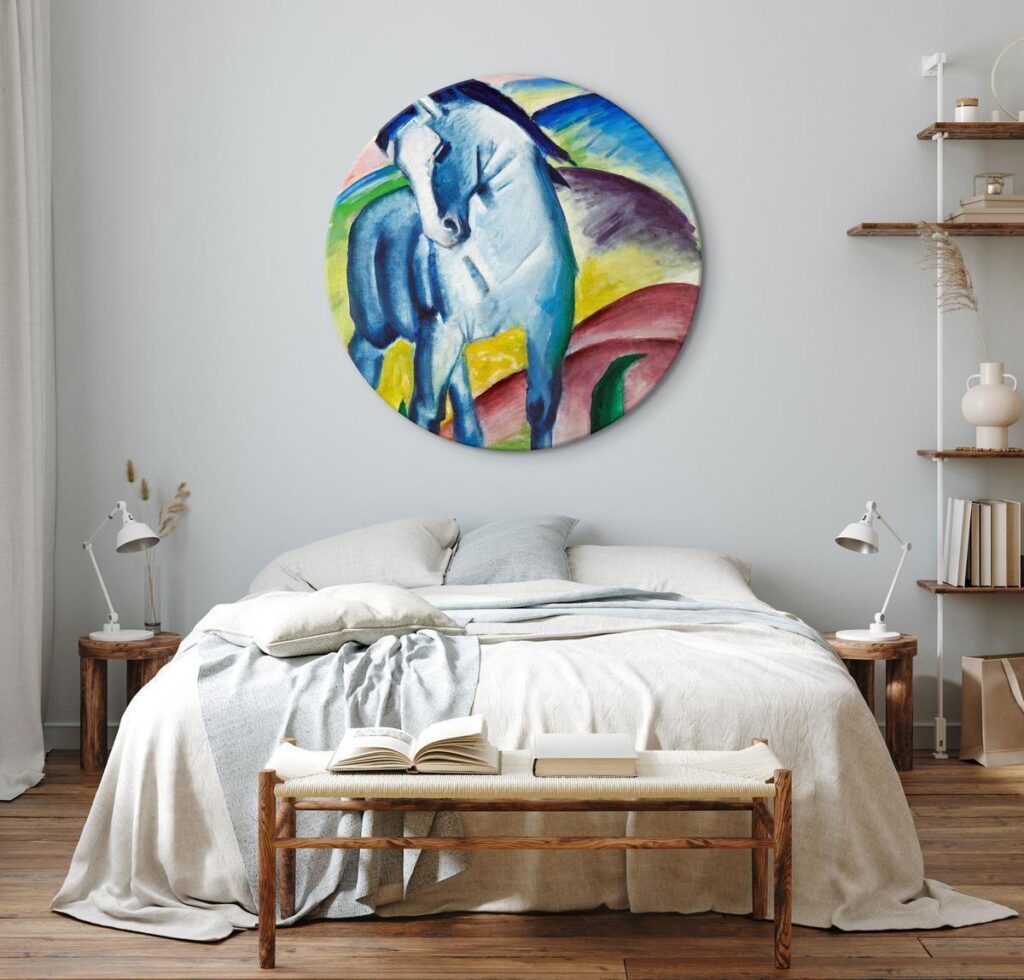 Rond schilderij - Blue Horse (Franz Marc) - Afbeelding 2