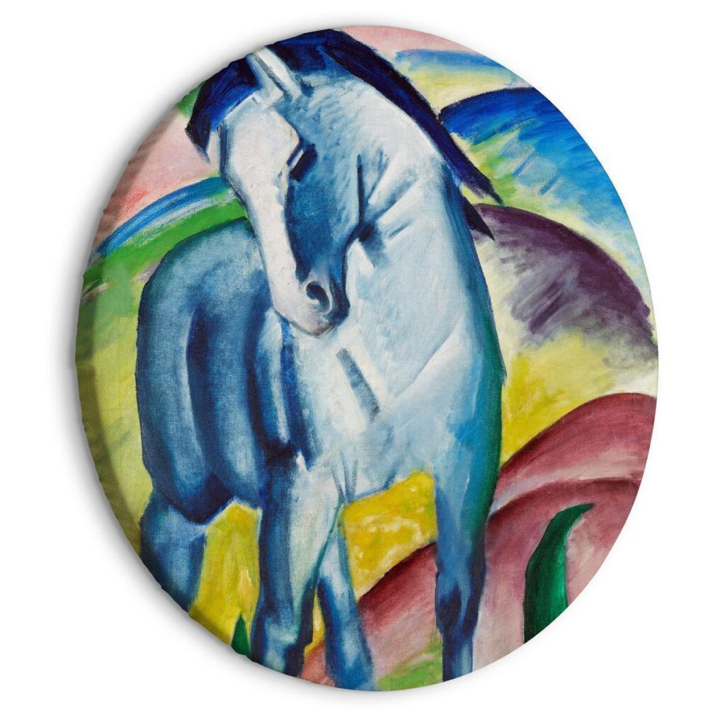 Rond schilderij - Blue Horse (Franz Marc)