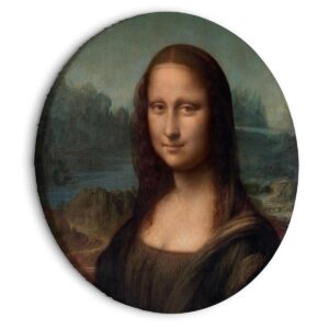 Rond schilderij - Leonardo Da Vinci - Gioconda - Painted Portrait of the Mona Lisa