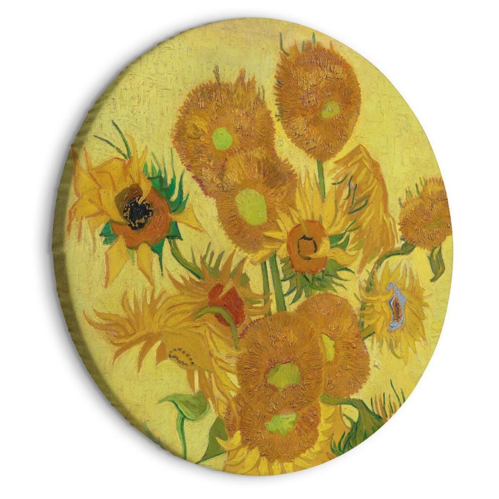 Rond schilderij - Sunflowers (Vincent van Gogh) - Afbeelding 2