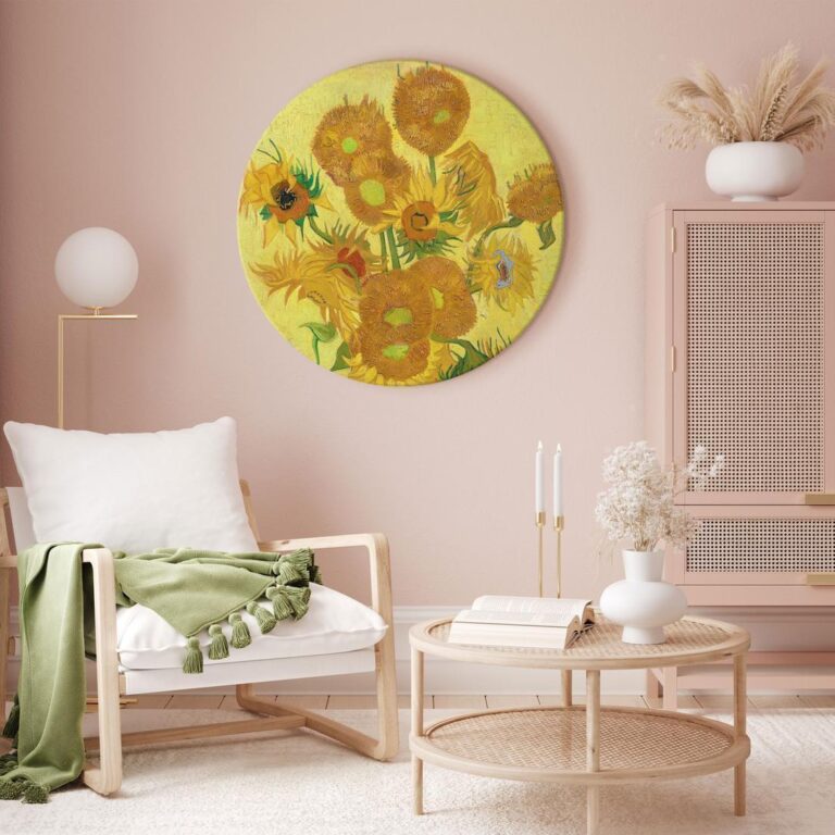 Rond schilderij - Sunflowers (Vincent van Gogh)