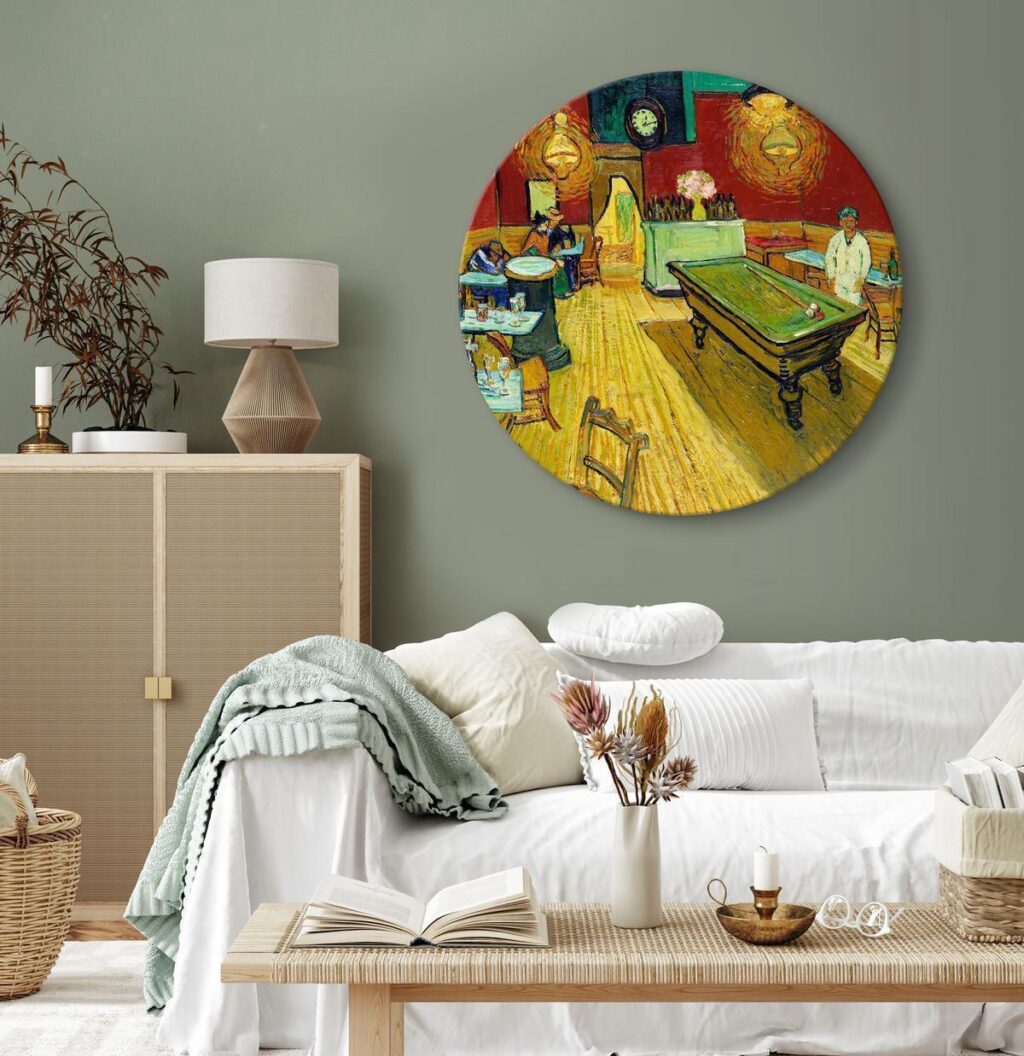 Rond schilderij - The Night Café (Vincent van Gogh)