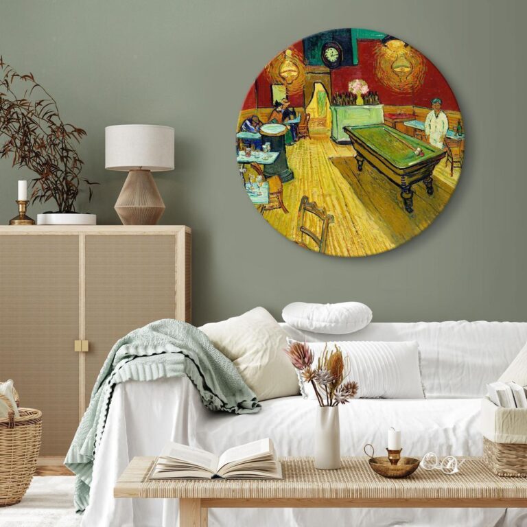 Rond schilderij - The Night Café (Vincent van Gogh)