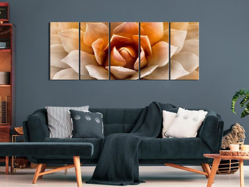 Schilderij - Agave (5 Parts) Narrow Orange - Afbeelding 2