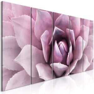 Schilderij - Agave (5 Parts) Narrow Pink