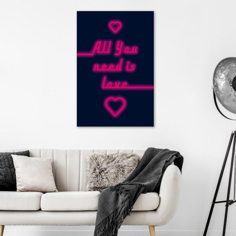 Schilderij - All You Need Is Love (1 Part) Vertical