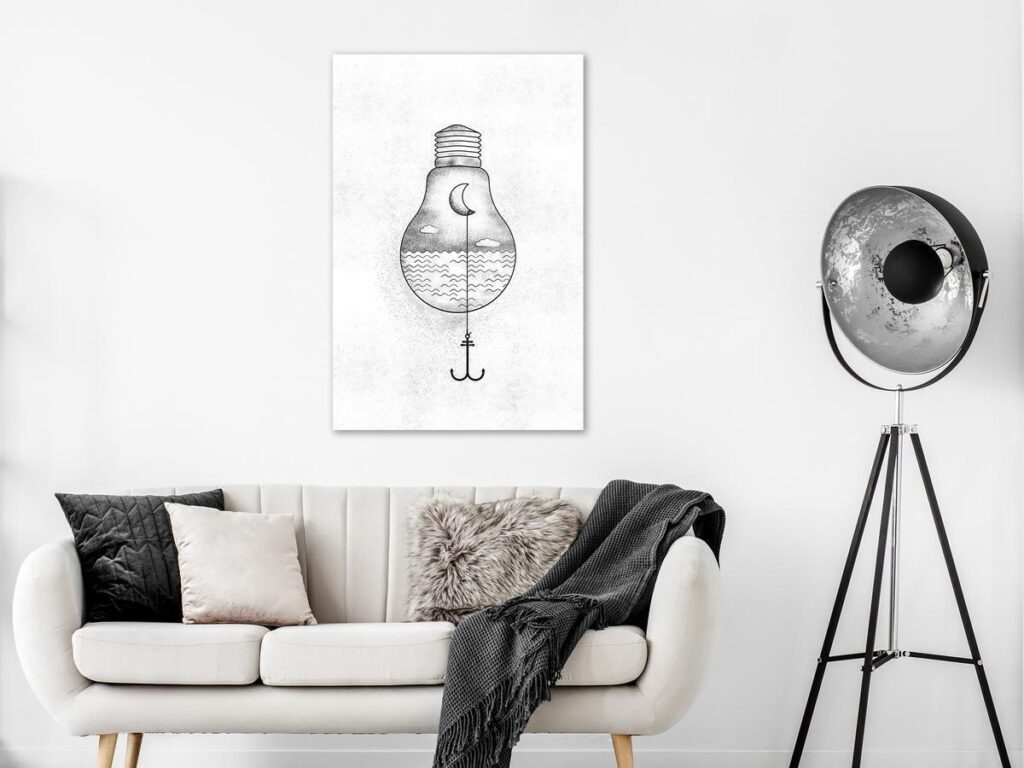 Schilderij - Anchored Moon (1 Part) Vertical