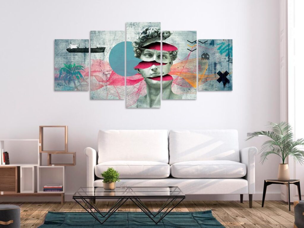 Schilderij - Ancient Head (5 Parts) Wide - Afbeelding 2