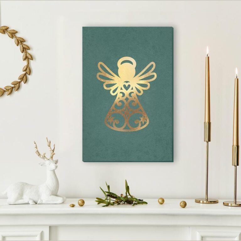 Schilderij - Angelic Christmas (1 Part) Vertical