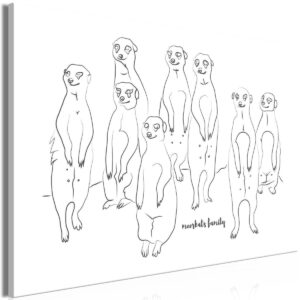 Schilderij - Animal Patrol (1-part) - Meerkats on Black and White Background