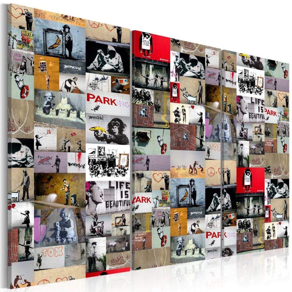 Schilderij - Art of Collage: Banksy III