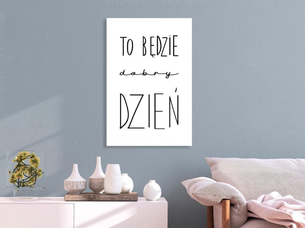 Schilderij - Art of Words (1-part) - Inspirational Black Text on White