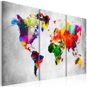 Schilderij - Artistic World - Triptych