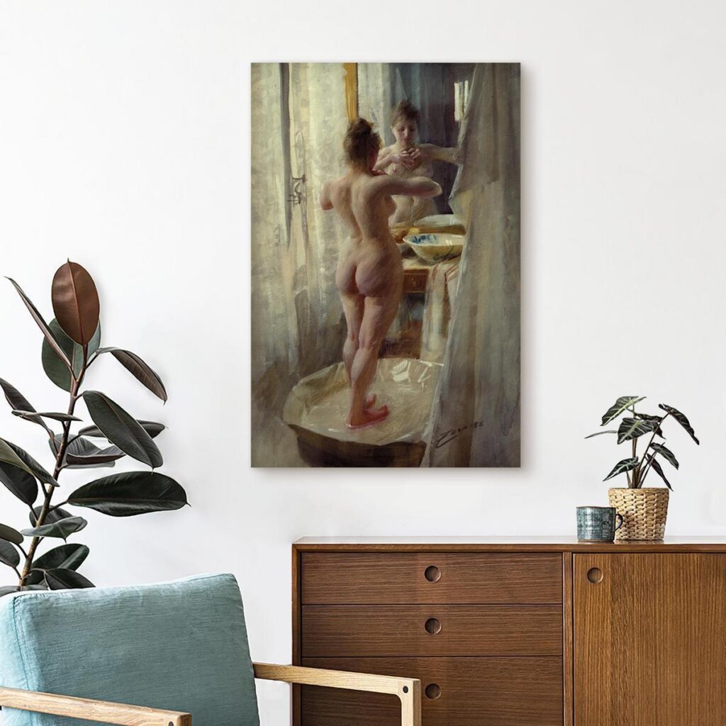 Schilderij - At the Bathtub - Afbeelding 2
