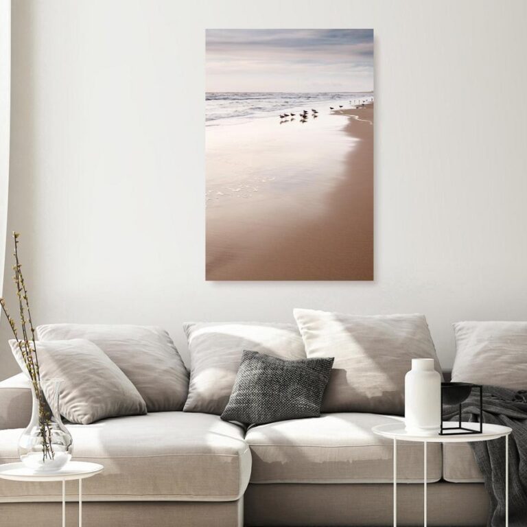 Schilderij - Autumn Beach (1 Part) Vertical