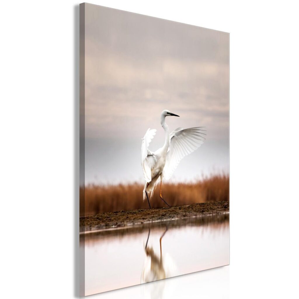 Schilderij - Autumn by the Lake (1 Part) Vertical - Afbeelding 2