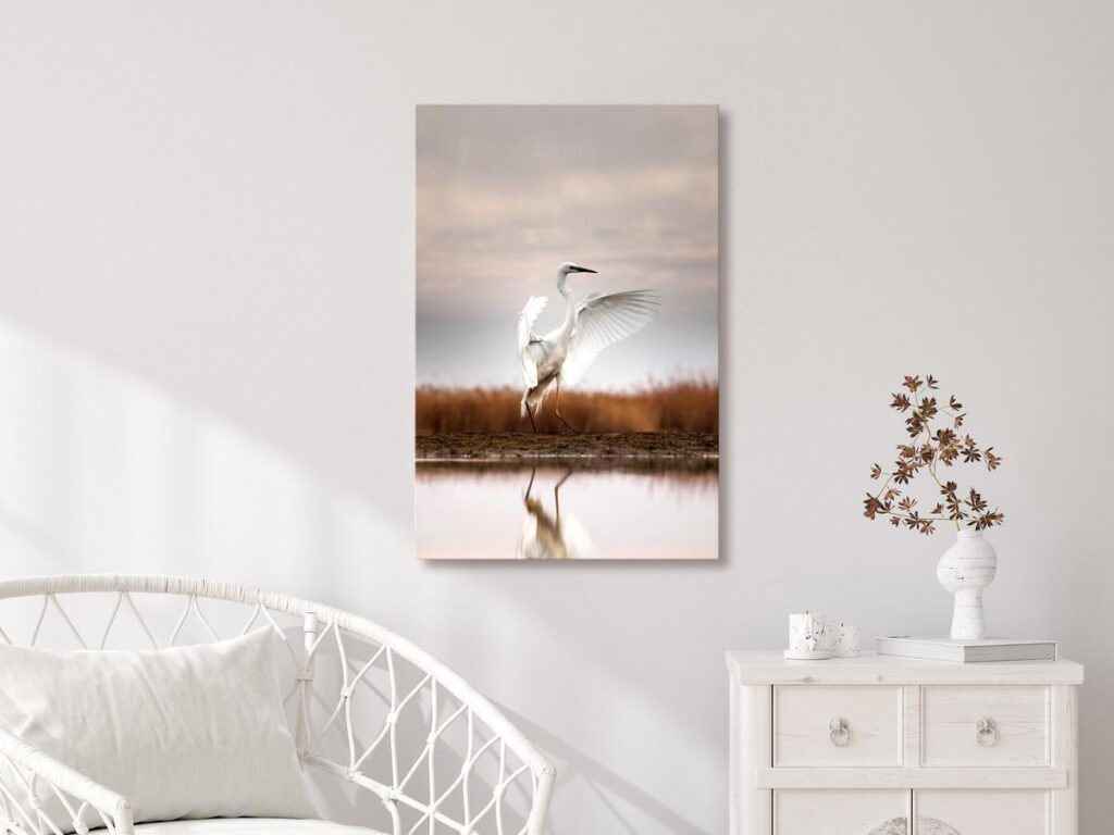 Schilderij - Autumn by the Lake (1 Part) Vertical