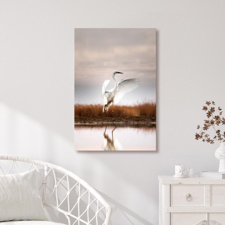 Schilderij - Autumn by the Lake (1 Part) Vertical
