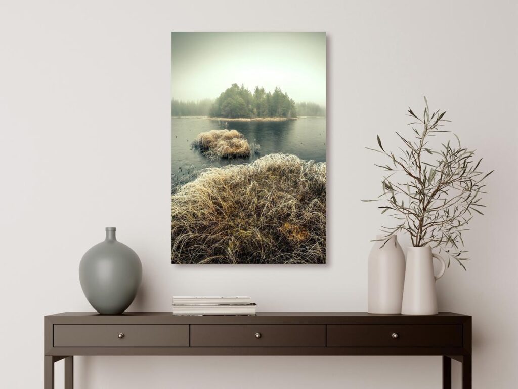 Schilderij - Autumn in the Wetlands (1 Part) Vertical