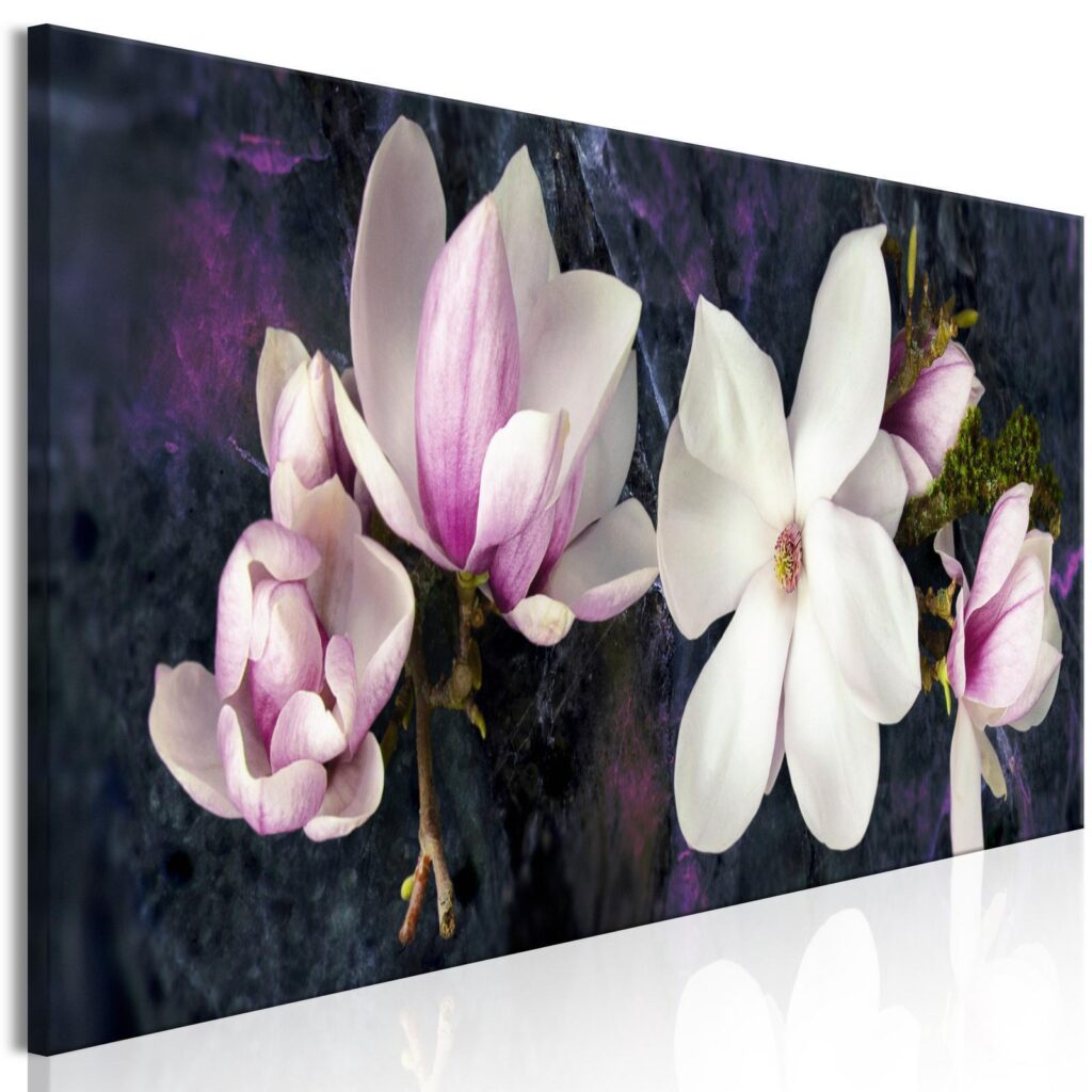 Schilderij - Avant-Garde Magnolia (1 Part) Narrow Violet - Afbeelding 2