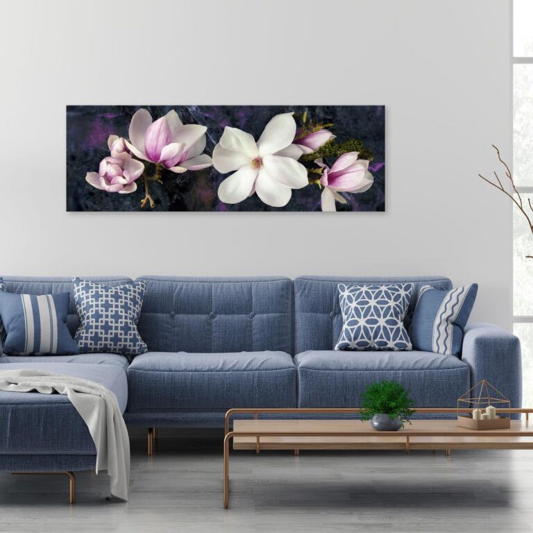 Schilderij - Avant-Garde Magnolia (1 Part) Narrow Violet