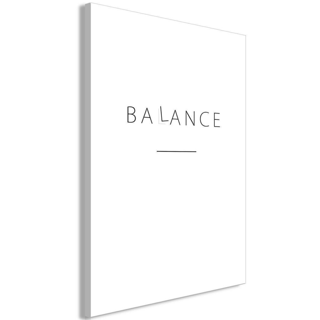 Schilderij - Balance of Words (1-part) - Black English Text on White - Afbeelding 2