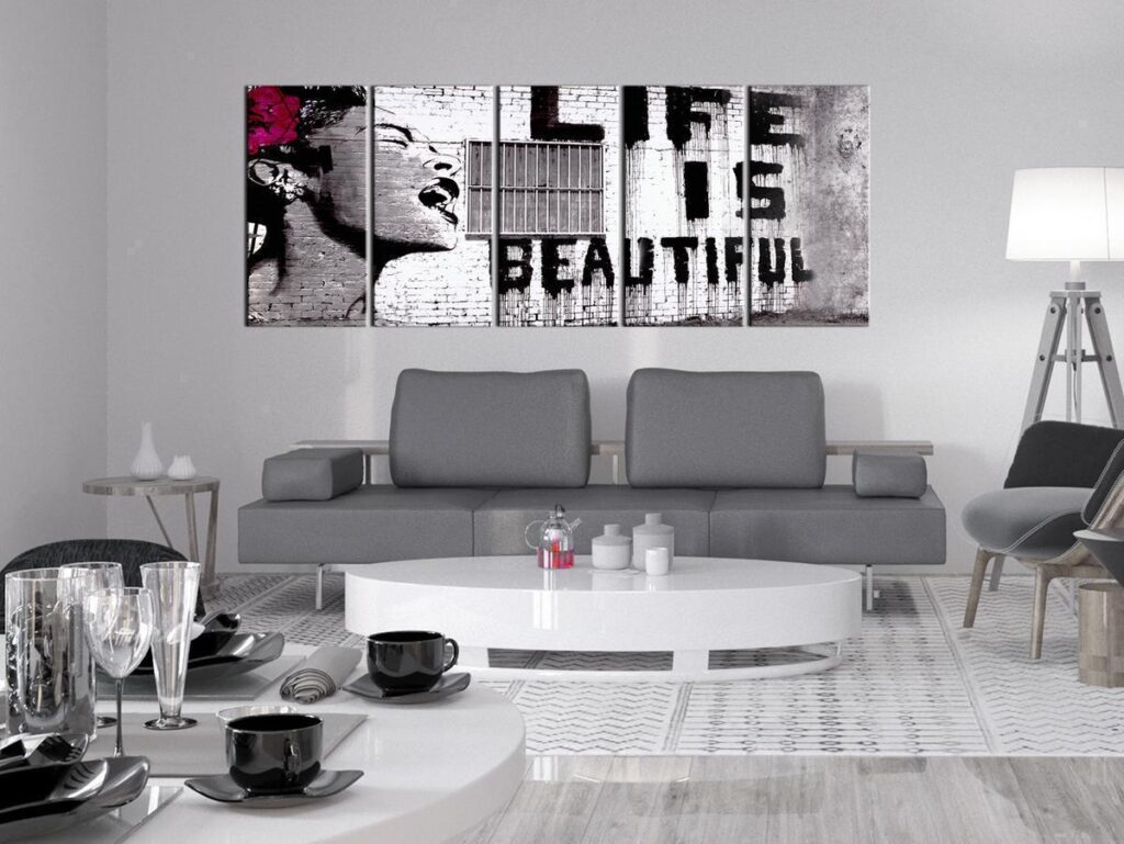 Schilderij - Banksy: Life is Beautiful - Afbeelding 2