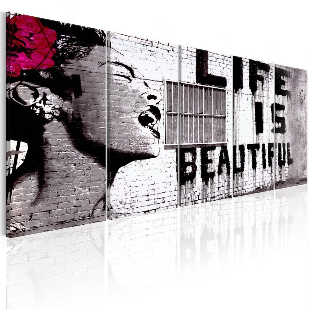 Schilderij - Banksy: Life is Beautiful