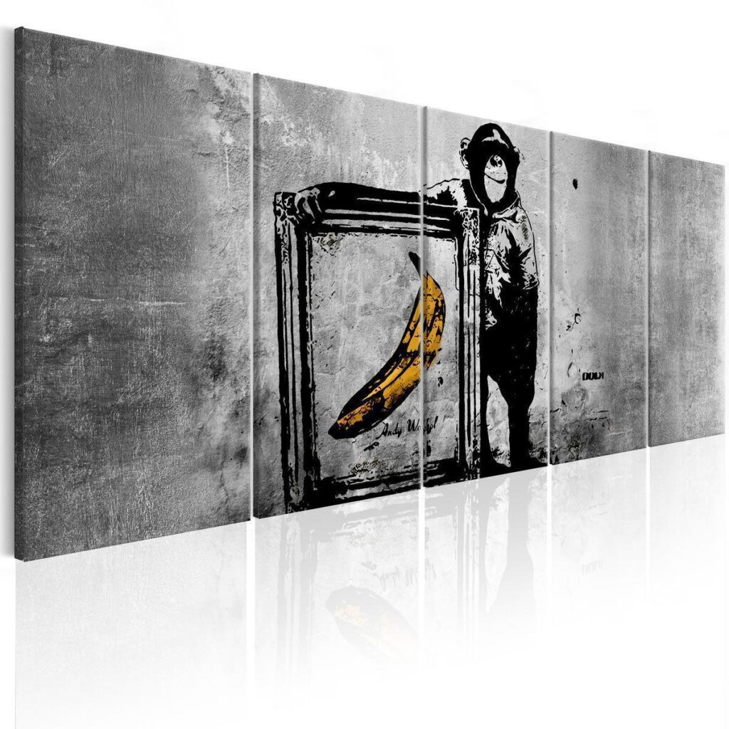 Schilderij - Banksy: Monkey with Frame - Afbeelding 2