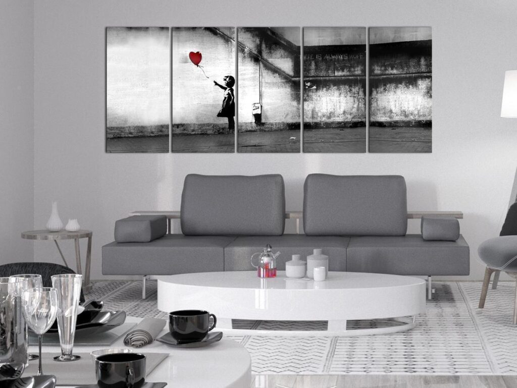 Schilderij - Banksy: Runaway Balloon - Afbeelding 2