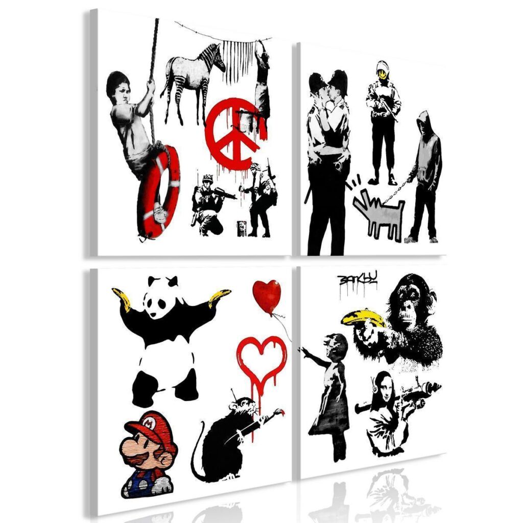 Schilderij - Banksy World (4 Parts) - Afbeelding 2