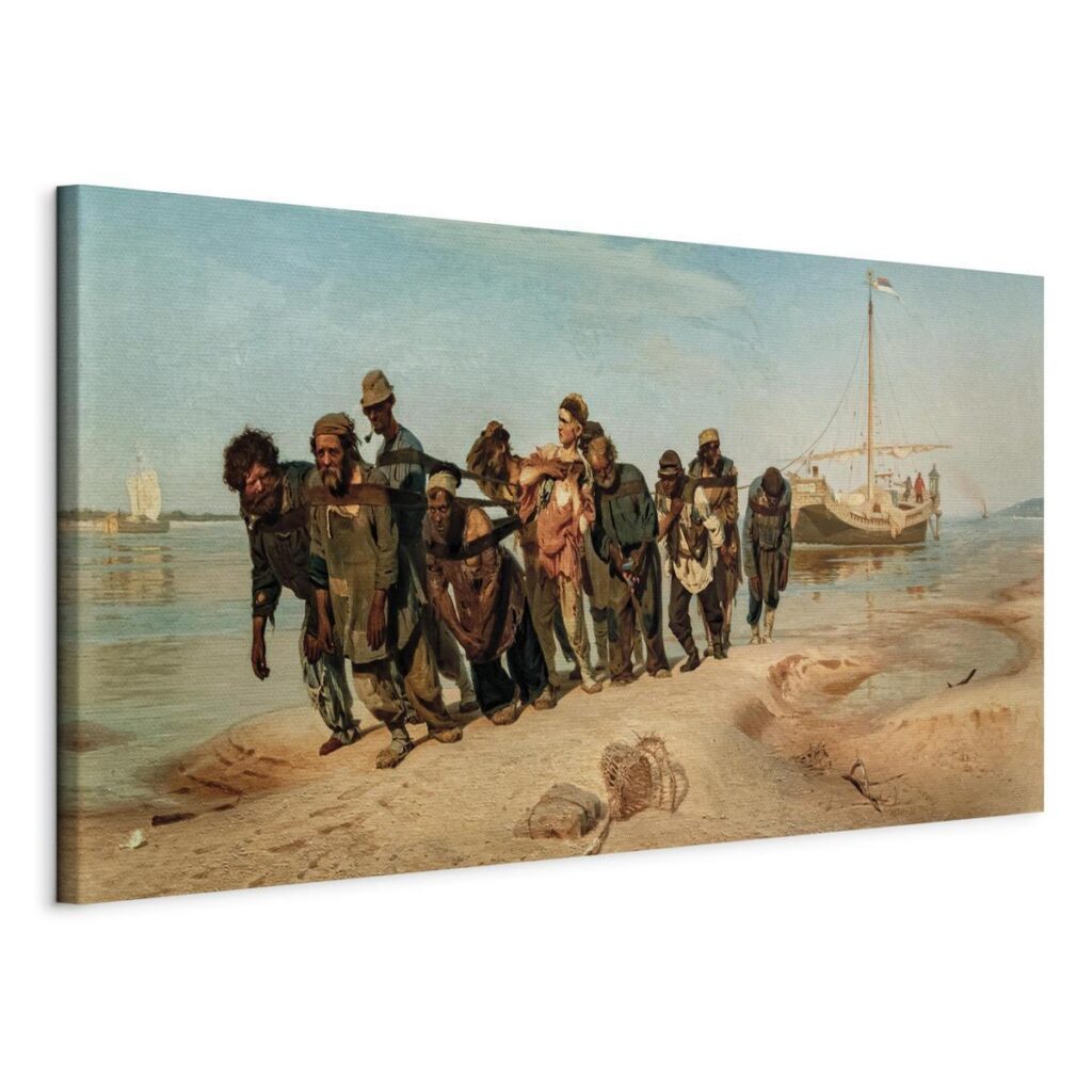 Schilderij - Barge Haulers on the Volga - Afbeelding 2