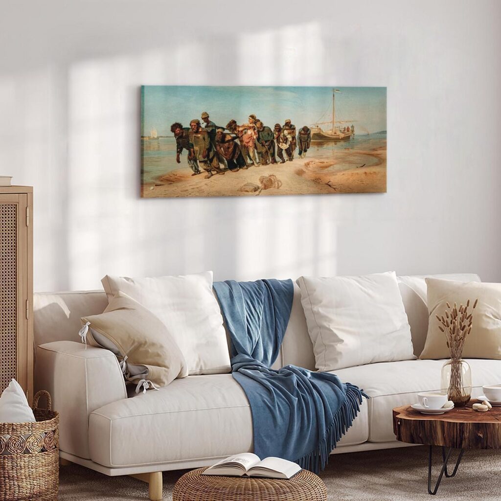 Schilderij - Barge Haulers on the Volga - Afbeelding 3