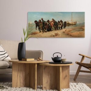 Schilderij - Barge Haulers on the Volga