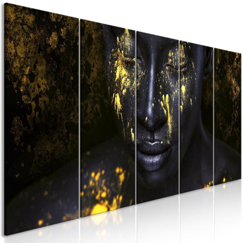 Schilderij - Bathed in Gold (5 Parts) Narrow - Afbeelding 2