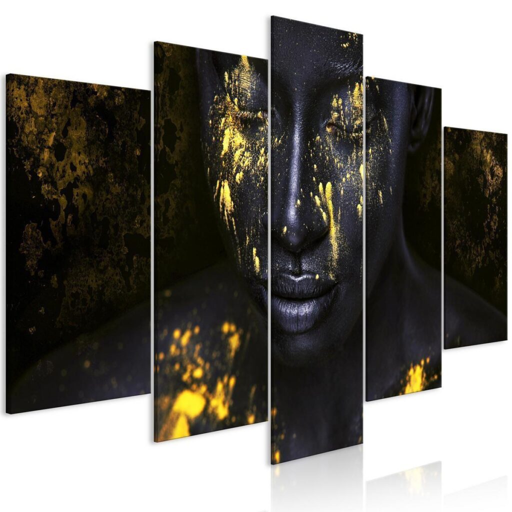 Schilderij - Bathed in Gold (5 Parts) Wide