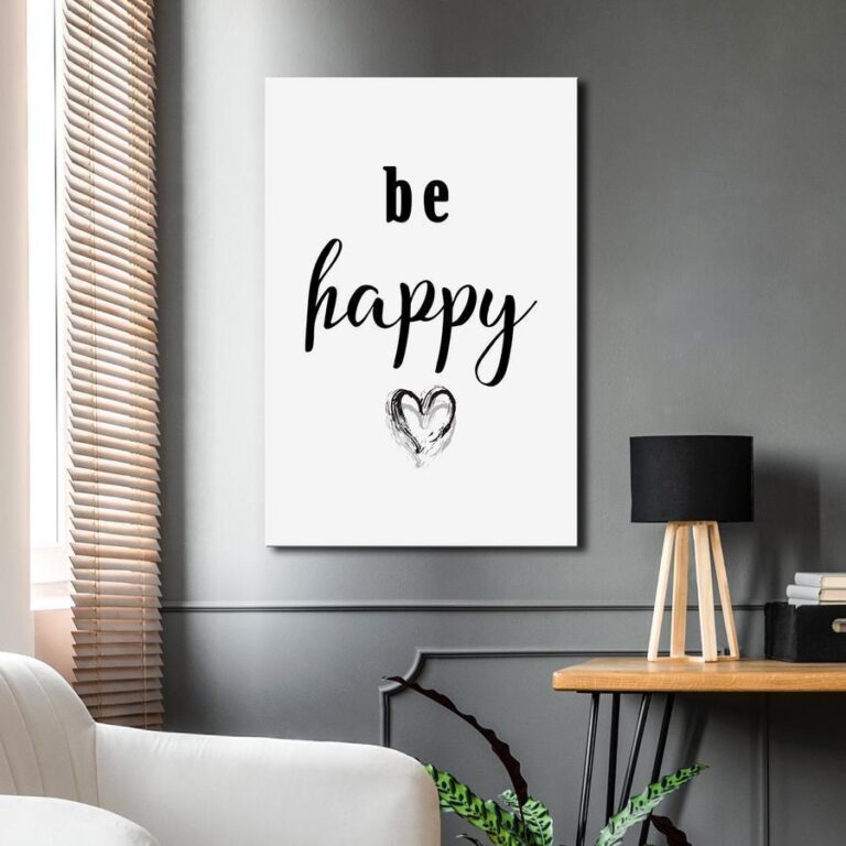 Schilderij - Be Happy (1 Part) Vertical