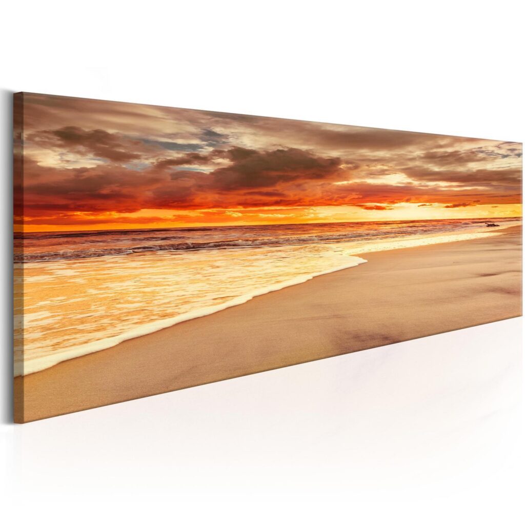 Schilderij - Beach: Beatiful Sunset