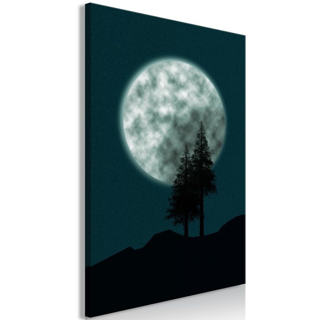 Schilderij - Beautiful Full Moon (1 Part) Vertical - Afbeelding 2