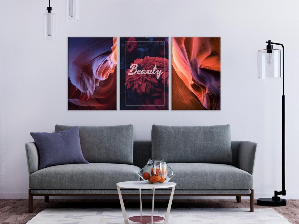 Schilderij - Beauty of Canyons (3 Parts)
