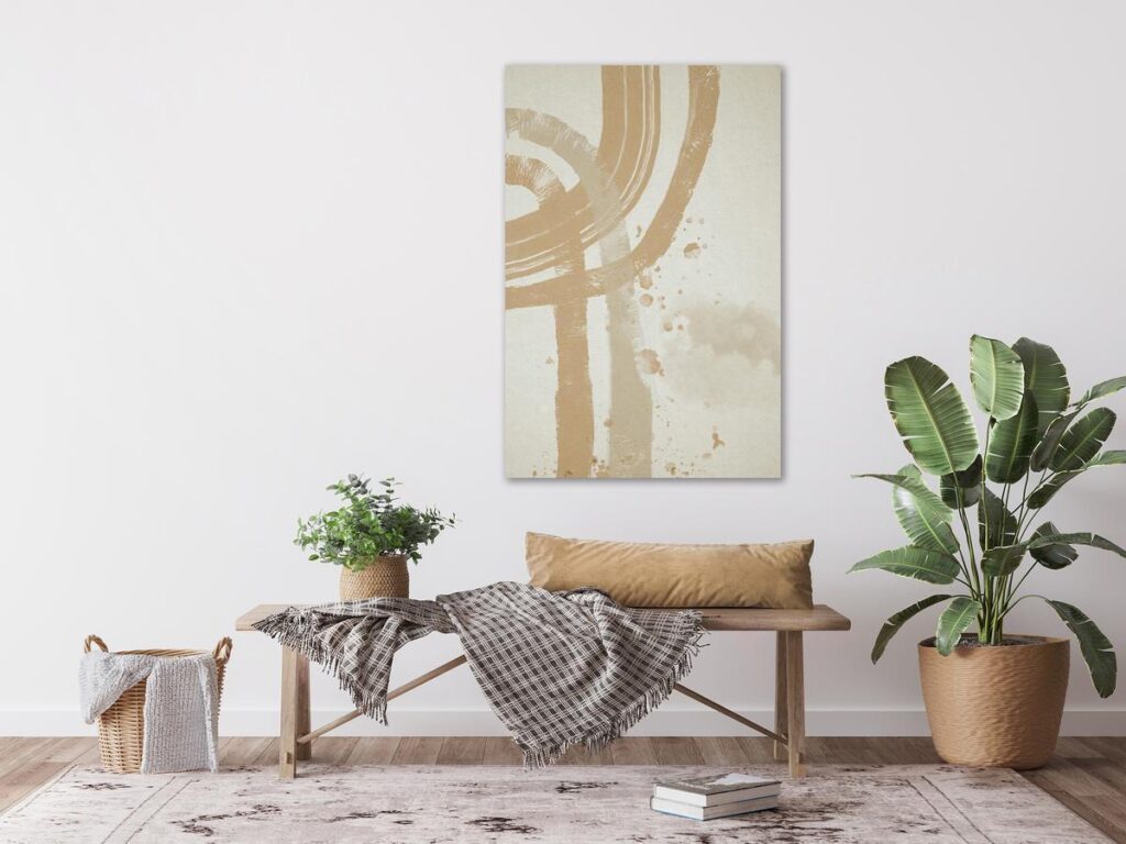 Schilderij - Beige Minimalism (1 Part) Vertical