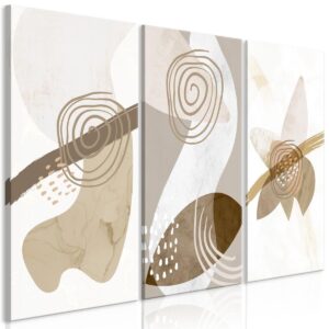 Schilderij - Beige Trio (3 Parts)