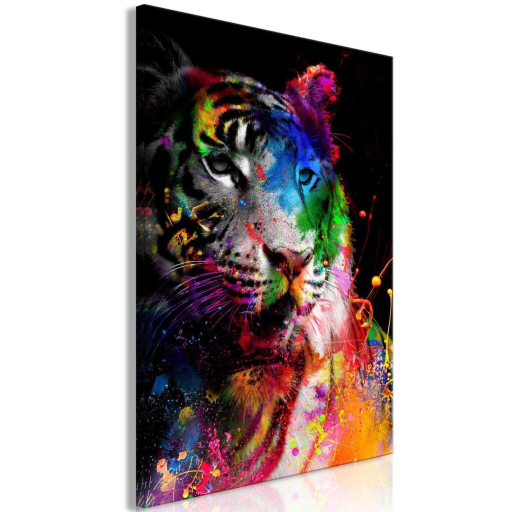 Schilderij - Bengal Tiger (1 Part) Vertical - Afbeelding 2