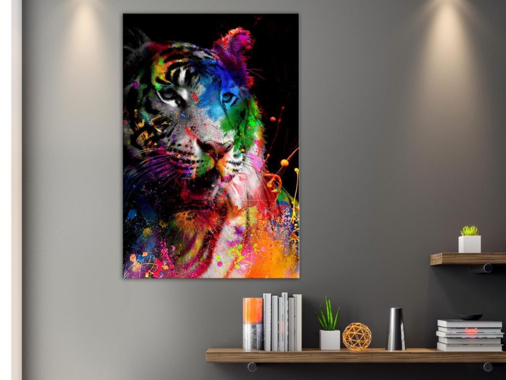 Schilderij - Bengal Tiger (1 Part) Vertical