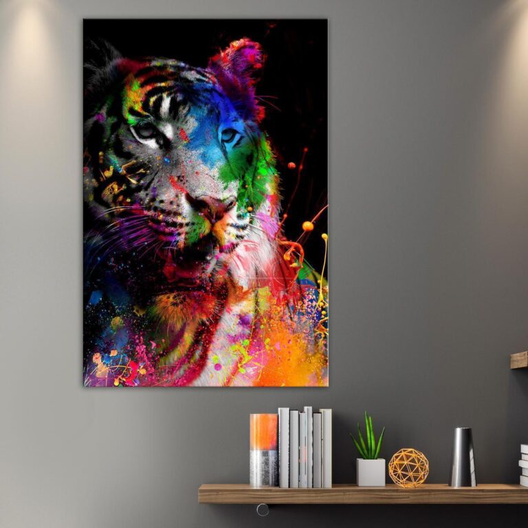 Schilderij - Bengal Tiger (1 Part) Vertical