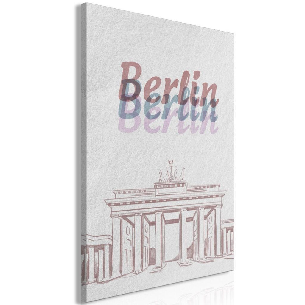 Schilderij - Berlin in Watercolours (1 Part) Vertical - Afbeelding 2
